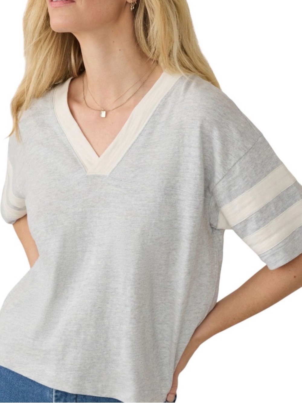 Faherty Women's Sunwashed Slub Varsity Tee